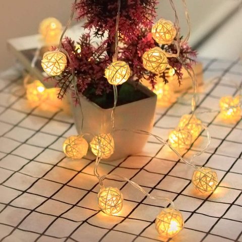 Led Light String Decoration 1.2M/2.5M 3Cm Sepak Takraw Light String Fairy Lights Led Bedroom Home New Year Christmas Decorations ► Photo 1/6