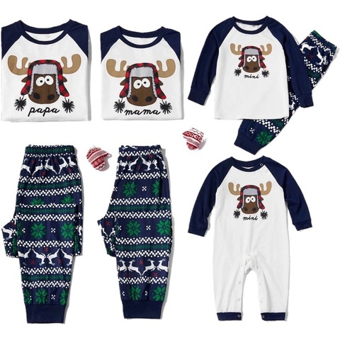 Family Matching Clothes Christmas Pajamas Set Cute Cartoon Pattern Adult Women Kids Baby Family Clothing Mom Dad and me Outfits ► Photo 1/6