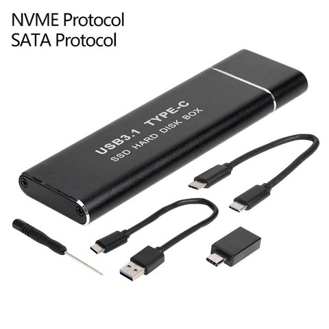 M2 Ssd Case Nvme Sata Dual Protocol M.2 To Usb Type C 3.1 Ssd Adapter For  Nvme Pcie Ngff Sata Ssd D