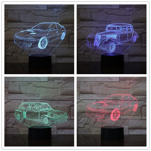 Super Car Table Lamp 7 Colors Changing Desk Lamp 3D Lamp Night Lights Led Light Drop Shipping Friends Kids Birthday Gift ► Photo 1/6