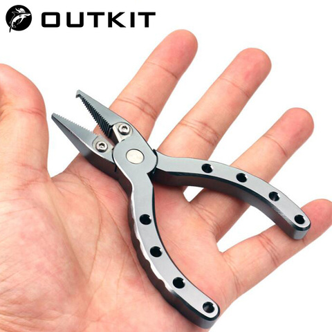 OUTKIT Mini Portable Aluminum Alloy Lure Fishing Pliers Braid Cutter Split Ring Pliers Hook Remover Outdoor Fishing Tackle Tool ► Photo 1/6