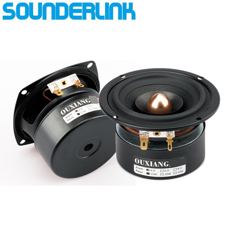 2PCS/LOT Sounderlink Full Range frequency Speaker Audio bookself unit with aluminum bullet head  kapton Cone 3 inch 90MM ► Photo 1/6