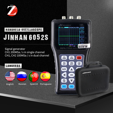 Portable Handheld Digital Oscilloscope JDS6052S JDS6031 Signal generator 2CH 50M 200MSa/S Support RUSSIA Portuguese 5 Languages ► Photo 1/6