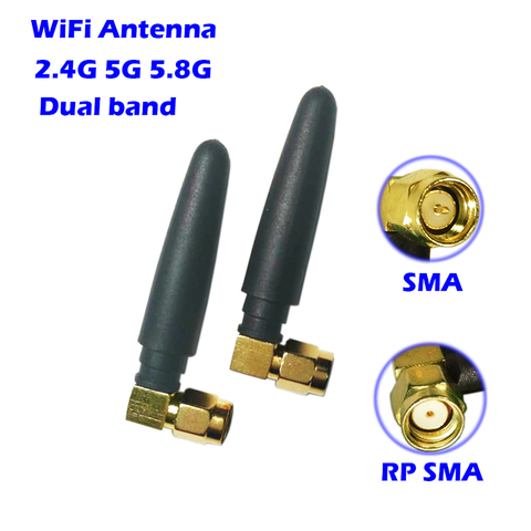 WiFi Antenna 2.4GHz/5.8GHz dual band 3dbi RPSMA/SMA Connector Aeria for PCI Network Card USB Adapter hotspot Zigbee AP Bluetooth ► Photo 1/6