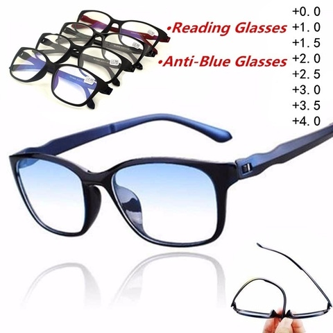 New Reading Glasses Men Anti Blue Presbyopic Eyeglasses Antifatigue Computer Eyewear +0.0 +1.0 +1.5 +2.0 +2.5 +3.0 +3.5 +4.0 ► Photo 1/6