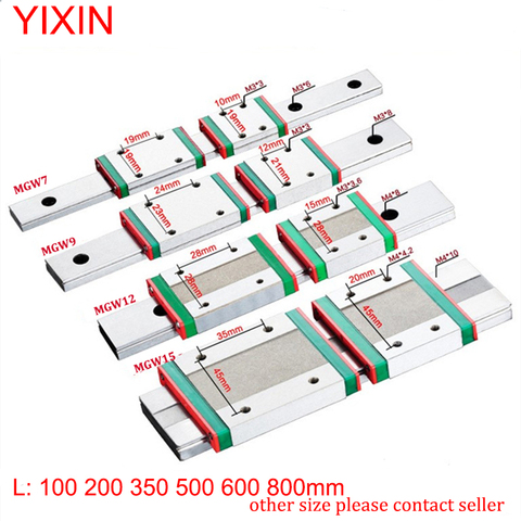 mgw7 mgw12 mgw15 mgw9 L 100 200 350 500 600 800mm miniature linear rail slide 1pcs MGN linear guide MGN carriage CNC 3D Printer ► Photo 1/6