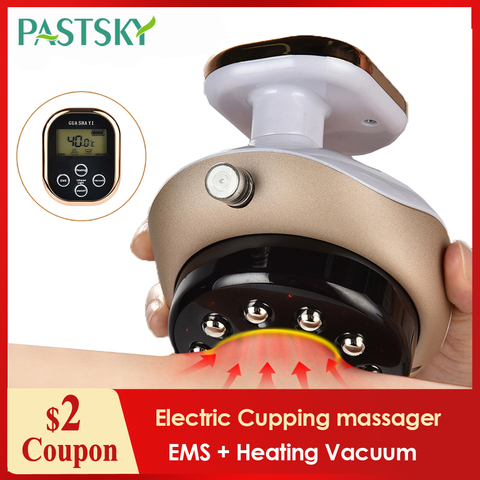 Electric Cupping massage LCD Display Guasha Scraping EMS Body massager Vacuum Cans Suction Cup IR Heating Fat Burner Slimming ► Photo 1/6