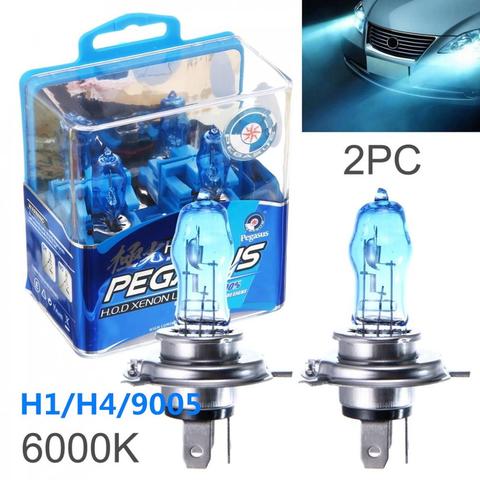 Super Bright White Halogen Bulb 2PCS H1/H4/9005 12V 100W 6000K Car HOD Xenon Halogen Lamp Auto Front Headlight Lamp for Cars New ► Photo 1/6