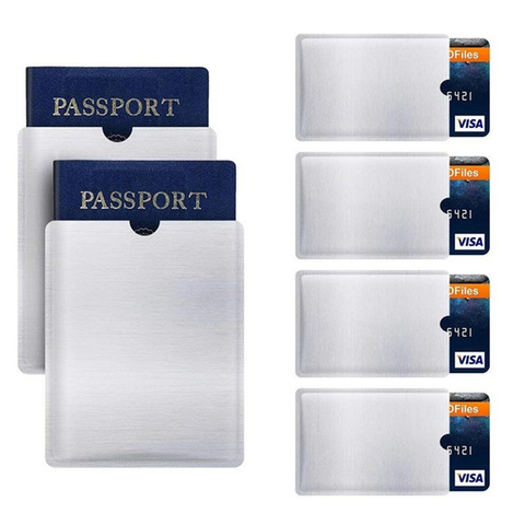 6 Pack RFID Blocking Sleeves Anti Theft RFID Card Protector RFID Blocking Sleeve Identity 4 Credit Card 2 Passport Wallet Pocket ► Photo 1/6