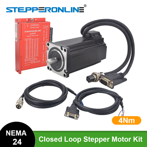 Nema 24 4Nm Closed Loop Stepper Motor Kits 2 Phase Nema24 Servo Motor 5A + Servo Driver ＆ 2pcs Extension Cables ► Photo 1/4