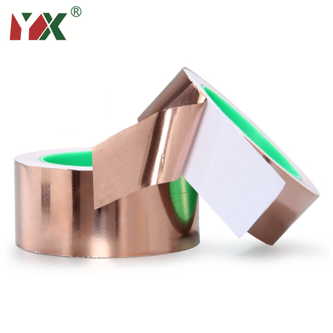 YX 1Roll Double Side Conductive Copper Foil Tape Strip Adhesive Sealers Tape Heat Resist For Soldering 25 Meter Length ► Photo 1/6