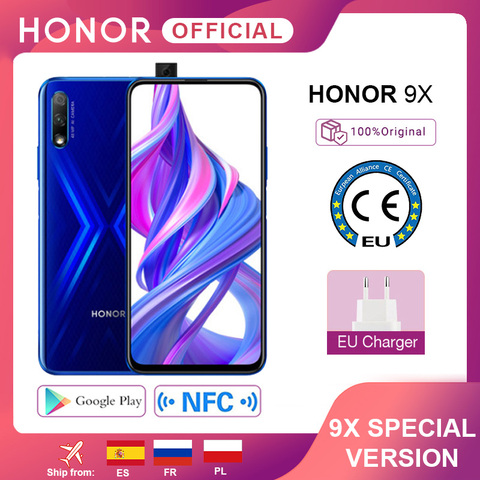 Special Version Honor 9X Smartphone 4G128G  48MP Dual Cam 6.59'' Mobile Phone Android 9 4000mAh OTA Google Play ► Photo 1/6