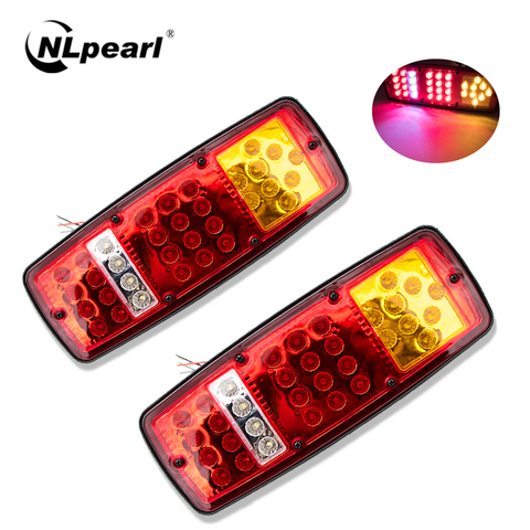 NLpearl 2x Durable Waterproof LED Tail Light for Truck Trailer ATV Caravan Rear Brake Light Stop Reverse Lamp Car Light Assembly ► Photo 1/6