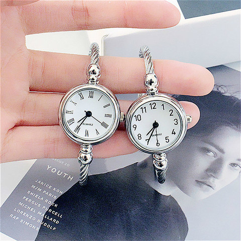 Small Bangle Bracelet Luxury Watches Stainless Steel Retro Ladies Quartz Wristwatch Small Dial Fashion Casual Women Dress Watch ► Photo 1/6