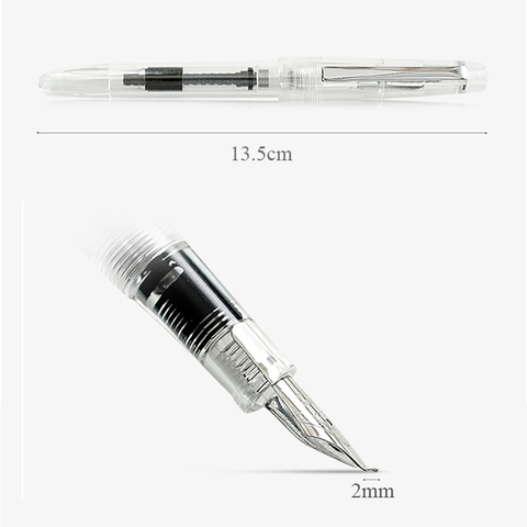 Cute Transparent Fountain Pen 0.5mm Calligraphy Pen Curved Nib Pen for Writing Office School Supplies Student Gift Stationery ► Photo 1/5