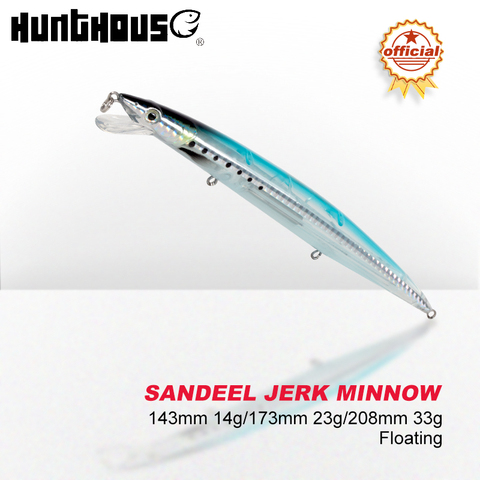 Hunthouse official store Sandeel jerk minnow long cast floating lure 143mm 173mm 208mm bonitopesca jerkbaits savage gear ► Photo 1/5