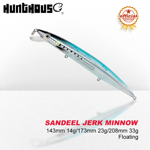 Hunthouse fishing minnow lure sandeel jerkminnow long casting minnow  floating pesca 143mm/14g 173mm/23g 208mm/33g for fishing