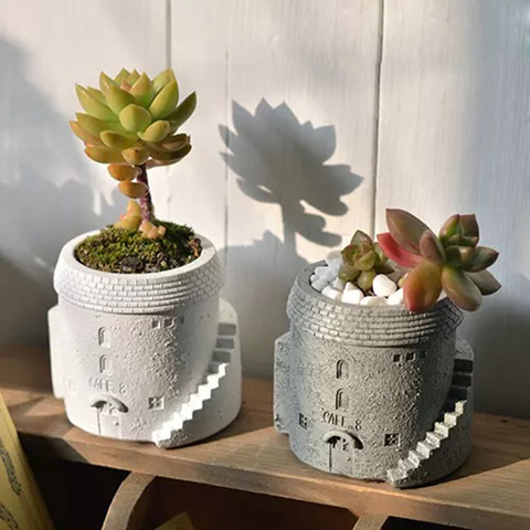 Tower Flower pot molds DIY Silicone Planter Molds Concrete Molds for Container ► Photo 1/4