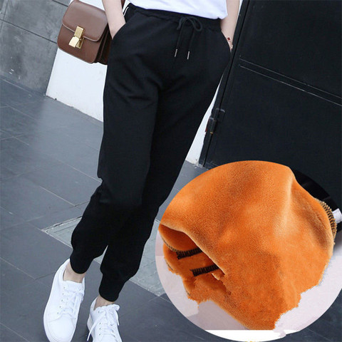 Slim Women Pant Winter Cashmere Pants Warm Female Casual Pants Harem Pants Lined Fleece Trousers Autumn Sweatpants ► Photo 1/6