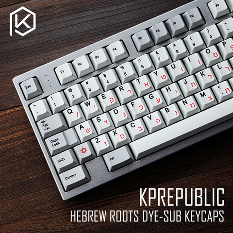 kprepublic 139 Hebrew root font letter Cherry profile Dye Sub Keycap Set PBT for gh60 xd60 xd84 cospad tada68 rs96 87 104 fc660 ► Photo 1/4