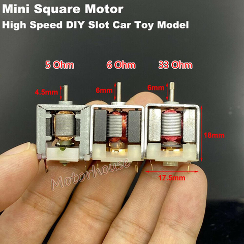 Small mini 020 DC Motor Micro18mm Square Motor DC 3V 4.5V 6V 9V 12V 10000-40000RPM High Speed Electric motor DIY Slot car ► Photo 1/6