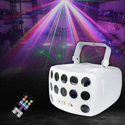 New 3in1 Laser Strobe Butterfly Light With Remote  Laser+Beam+Strobe 3in1 Effect Light Bar Dj KTV Colorful lights ► Photo 1/5