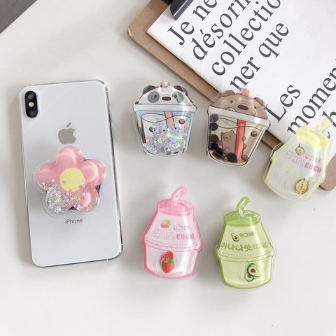 Squishy Cartoon Quicksand Liquid Lovely Kids Phone Holder Portable Bracket Adjustable Folding Stander for iPhone Xiaomi Huawei ► Photo 1/6