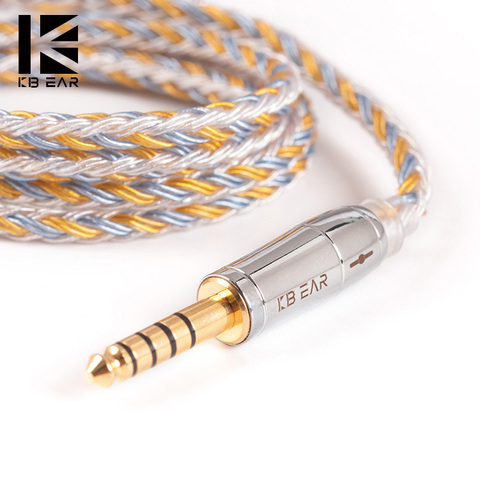 KBEAR 16 core Silver plated cable With 2.5/3.5/4.4 Earphone Cable For  KB06  C10 ZS10 TRN V90 BA5 BLON bl03 CCA C12 KZ ZSX QDC ► Photo 1/6