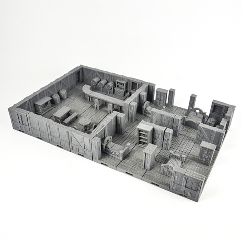 TRPG 3d print dungeons expansion miniature game village town tavern building set floor wall window door tiles furnishing models ► Photo 1/6