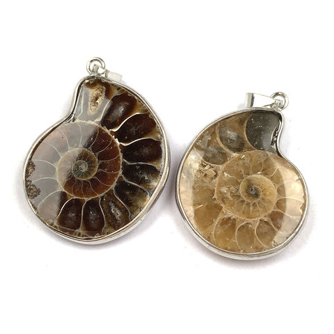 Trendy Natural Semi-precious Stone Pendants Snail Shaped Seashell Pendant Charms Jewelry Making DIY Necklace Gifts 20x35-30x40mm ► Photo 1/4