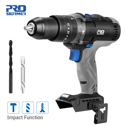 Impact Electric Drill Screwdriver 45NM 20V Cordless Electric Screwdriver Home DIY 2 Bits Body Only By PROSTORMER ► Photo 1/6