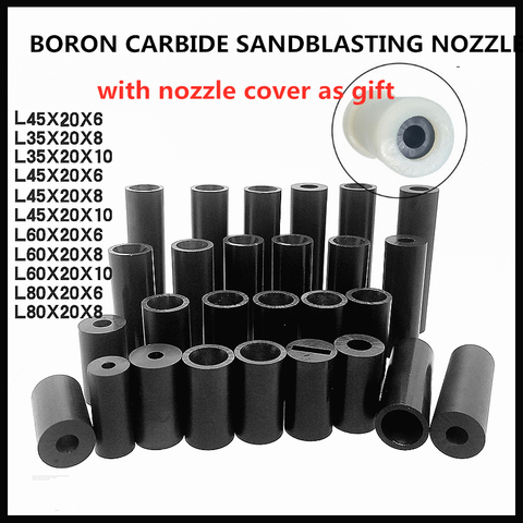 Sandblasting Boron Carbide Nozzle Tip Diameter 3-10mm Length 35-80mm With Nozzle Cover ► Photo 1/6