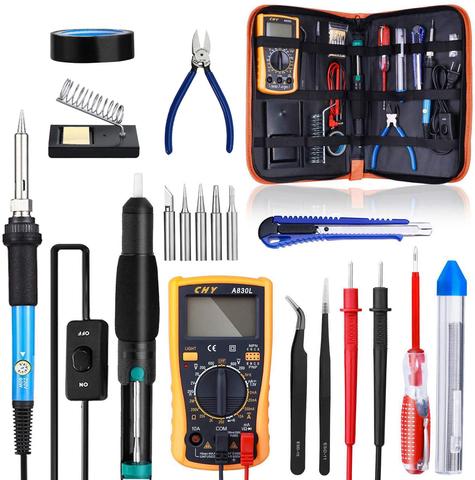 Soldering Iron Kit, 60W 220V/110V Welding Tool Adjustable Temperature Electric Soldering Iron Set Welding Solder Station ► Photo 1/6