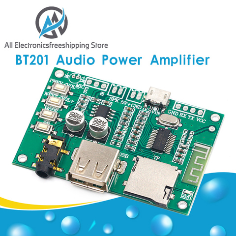 BT201 Dual Mode 5.0 Bluetooth Lossless Audio Power Amplifier Board Module Tf Card U Disk Ble Spp Serial Port Transparent Trans ► Photo 1/6