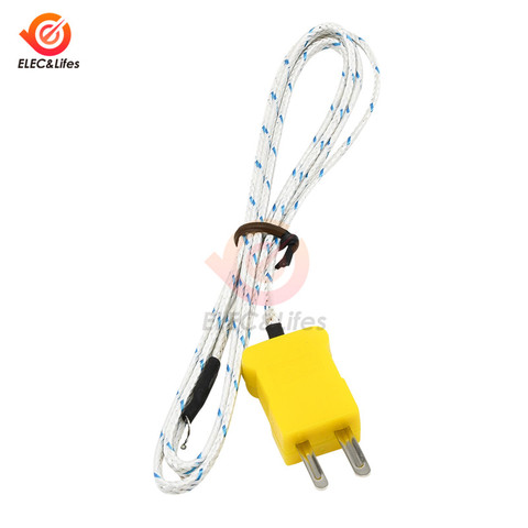 2Pcs/lot K Type Mini Connectors Plug Thermocouple Temperature K Type Sensors with 1m Cable ► Photo 1/6