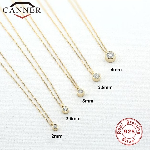 2/2.5/3/3.5/4mm Zircon 925 Sterling Silver Choker Necklace for Women Simple Temperament Gold Necklace Wedding Jewelry ► Photo 1/6