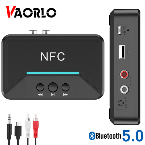 VAORLO NFC Bluetooth 5.0 EDR Recevier Wireless Audio Adapter With RCA 3.5MM AUX Jack Stereo Music Receiver For Headphone PC Car ► Photo 1/6