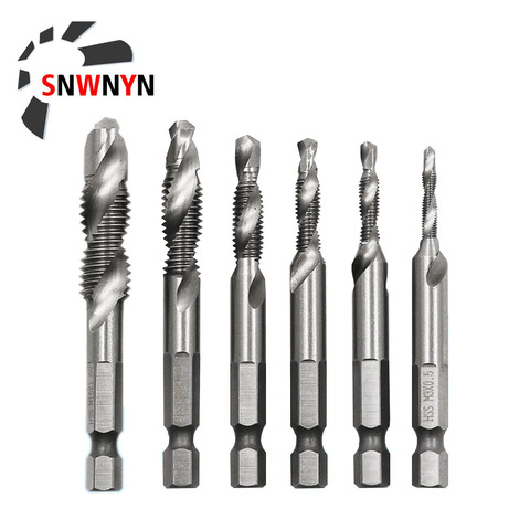 Thread M3 M4 M5 M6 M8 M10 Screw Tap Drill Bits HSS Taps Countersink Deburr Metric High Speed Steel 1/4 IN Quick Change Hex Shank ► Photo 1/6