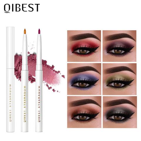 QIBEST Colored Eye Shadow Pencil Cosmetic Pencil Glitter Eyeshadow Pencil Makeup Matte Eyeliner Eyes Pen Smooth Eyeshadow Pen ► Photo 1/6