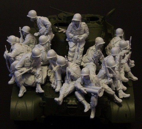 1:35 Resin Figure Model Kit Unassambled Unpainted//1059(15 figures NO TANK) ► Photo 1/2