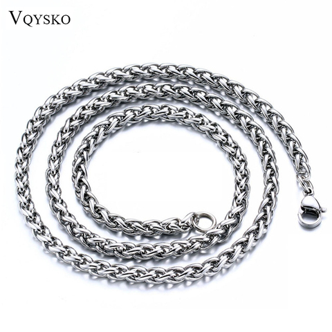 Multi Size Men's Braided Link Chain Necklaces Wholesale Stainless Steel Male Choker Colar Jewelry fashion Gifts for Him ► Photo 1/6