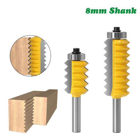 1PC 8MM Shank Milling Cutter Wood Carving Finger Joint Glue Milling Cutter Raised Panel V joint Router Bits Wood Tenon Woodwork ► Photo 1/6