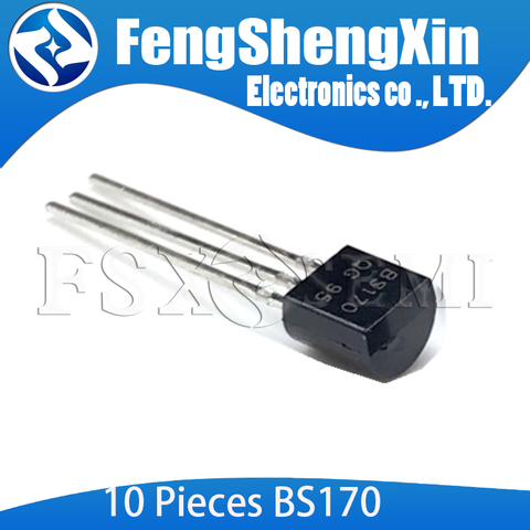 10Pcs  BS170 TO-92 PNP 0.5A  N-Channel 60-V (D-S) MOSFET ► Photo 1/1