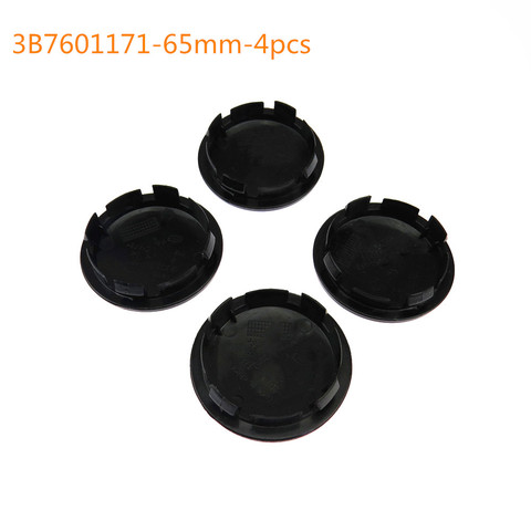 SCJYRXS 4Pcs 65mm Black Car Wheel Center Caps Hub Cover Logo Emblem Badge For Beetle Golf Bora Polo UP! 3B7601171 3B7 601 171 ► Photo 1/2