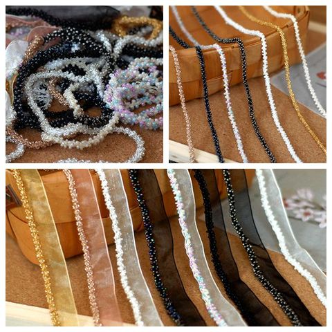 High quality hand-beaded ribbon lace trim ribbon lace diy jacket coat leader mouth decoration accessories materials ► Photo 1/5