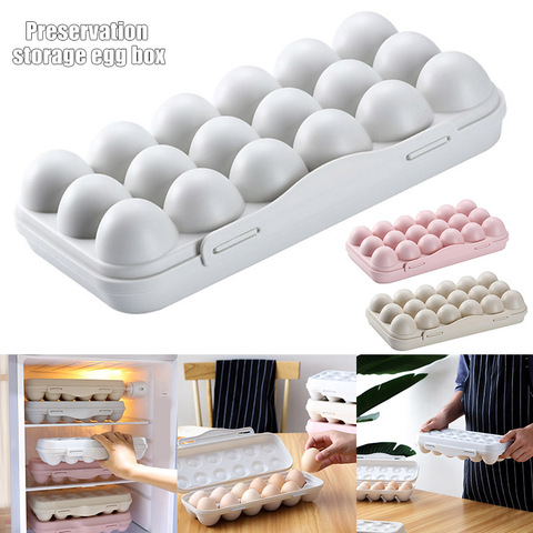 Portable 12/18 Grid Egg Storage Box Refrigerator Storage Organizer Kitchen Egg  Holder Tray Fridge Food Eggs Box Kitchen Gadget