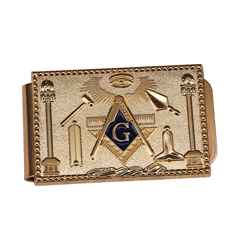Luxurious Golden Masonic Money Clip Cool Vintage Memorabilia Collection ► Photo 1/6
