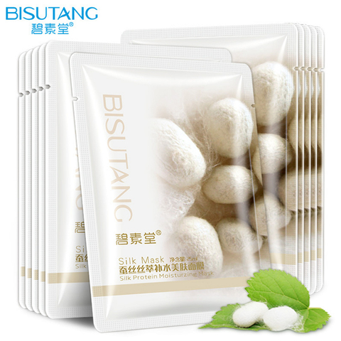 Silk Protein Moisturzing Mask Smooth Skin Care Elastic Moist Tender Plump Silky Face Leather Sheets Mask Oil-control Whitening ► Photo 1/6