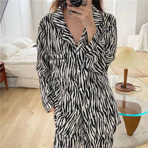 Spring and Autumn Sleepwear Set Home Clothes for Women Zebra Pattern Pajamas for Women Winter Pyjama Femme Ete Pijamas Mujer ► Photo 1/6