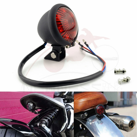 Newness Motorcycle Red 12V LED Adjustable Cafe Racer Style Stop Tail Light Motorbike Brake Rear Lamp Taillight for Chopper ► Photo 1/6